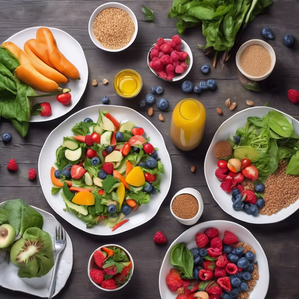 Photo healthy food less cluttered